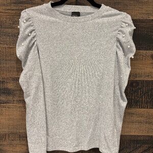 XXS soft grey sweater with pearls